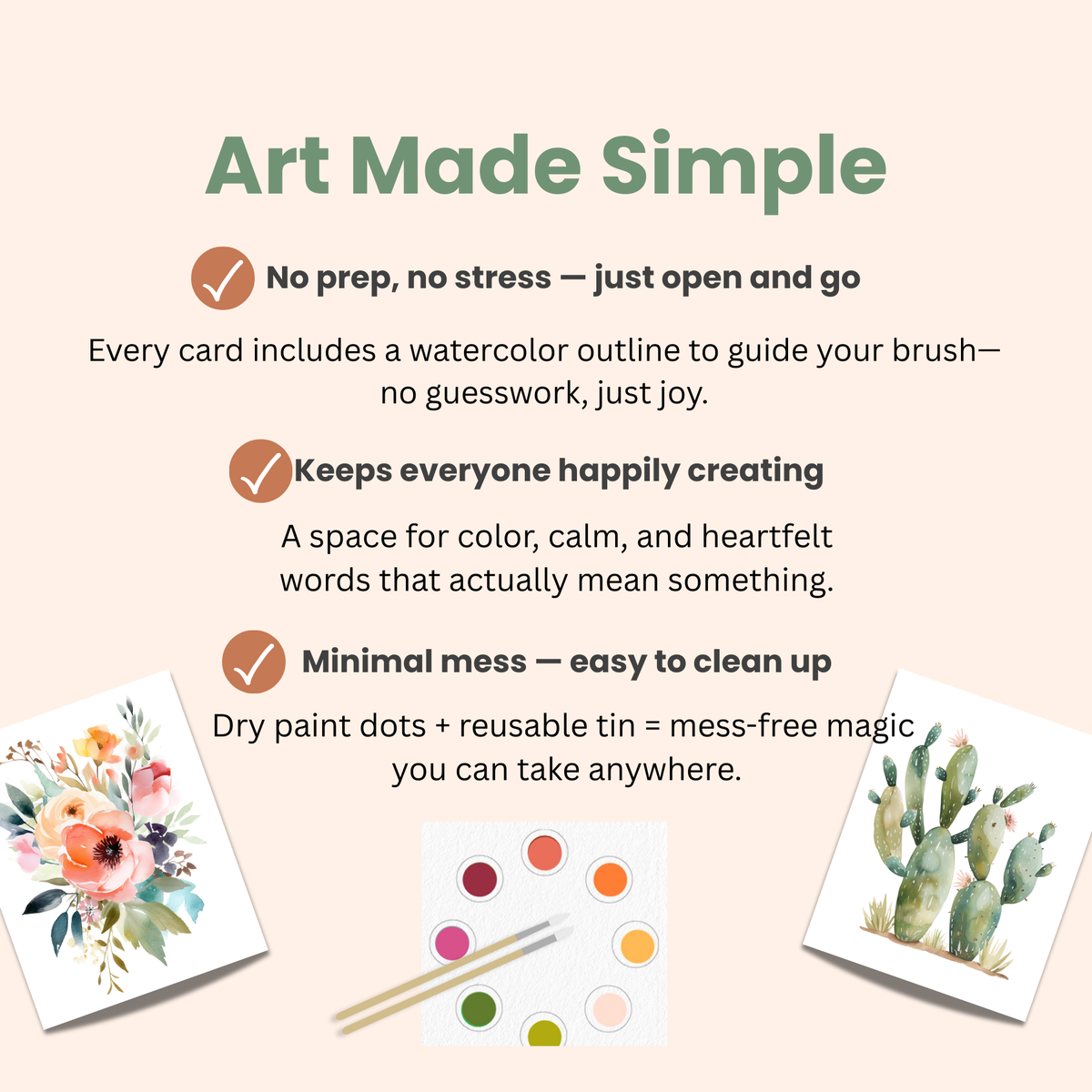 Happy Fruits All in One Watercolor Postcard Kit for Kids