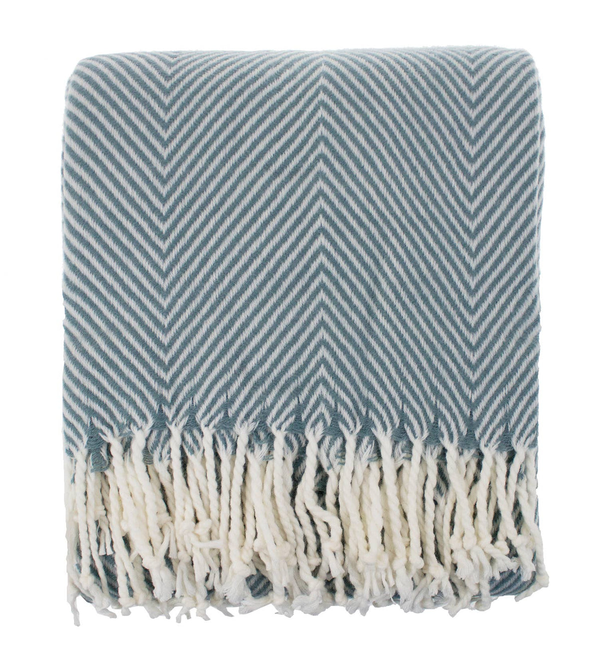 Frost Green Classic Chevron Throw Blanket with Tassels